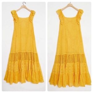✨ Anthropologie Fallon Eyelet Maxi Dress Sz 8